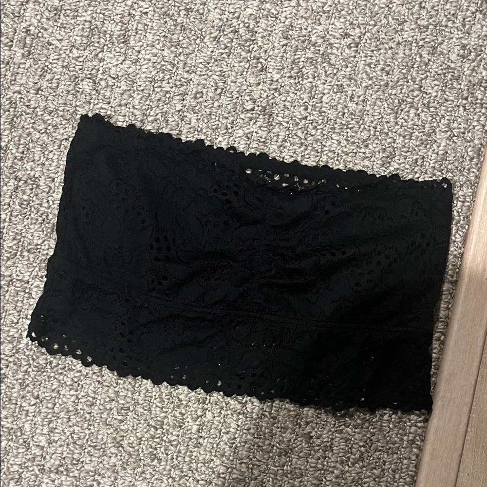 Black Lace Bandeau Top